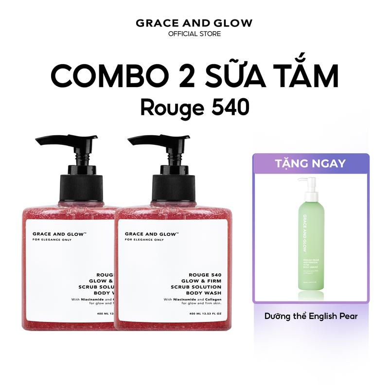 [MUA 2 TẶNG 1] Combo sữa tắm nước hoa Grace and Glow Body Wash Women Dưỡng Body Collagen