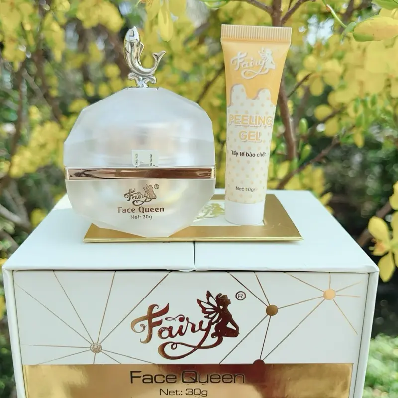 KEM FACE QUEEN FAIRY LỚN 30G (tặng 1 tuýt TTBC + 1 Muỗng Thuỷ Tinh + 1 Sữa Rửa Mặt mini + 1 Gói Cấy Trắng 5g + 1 Kẹp Tóc) Skincare Dưỡng Da Nữ Women Làm Đẹp Da 3