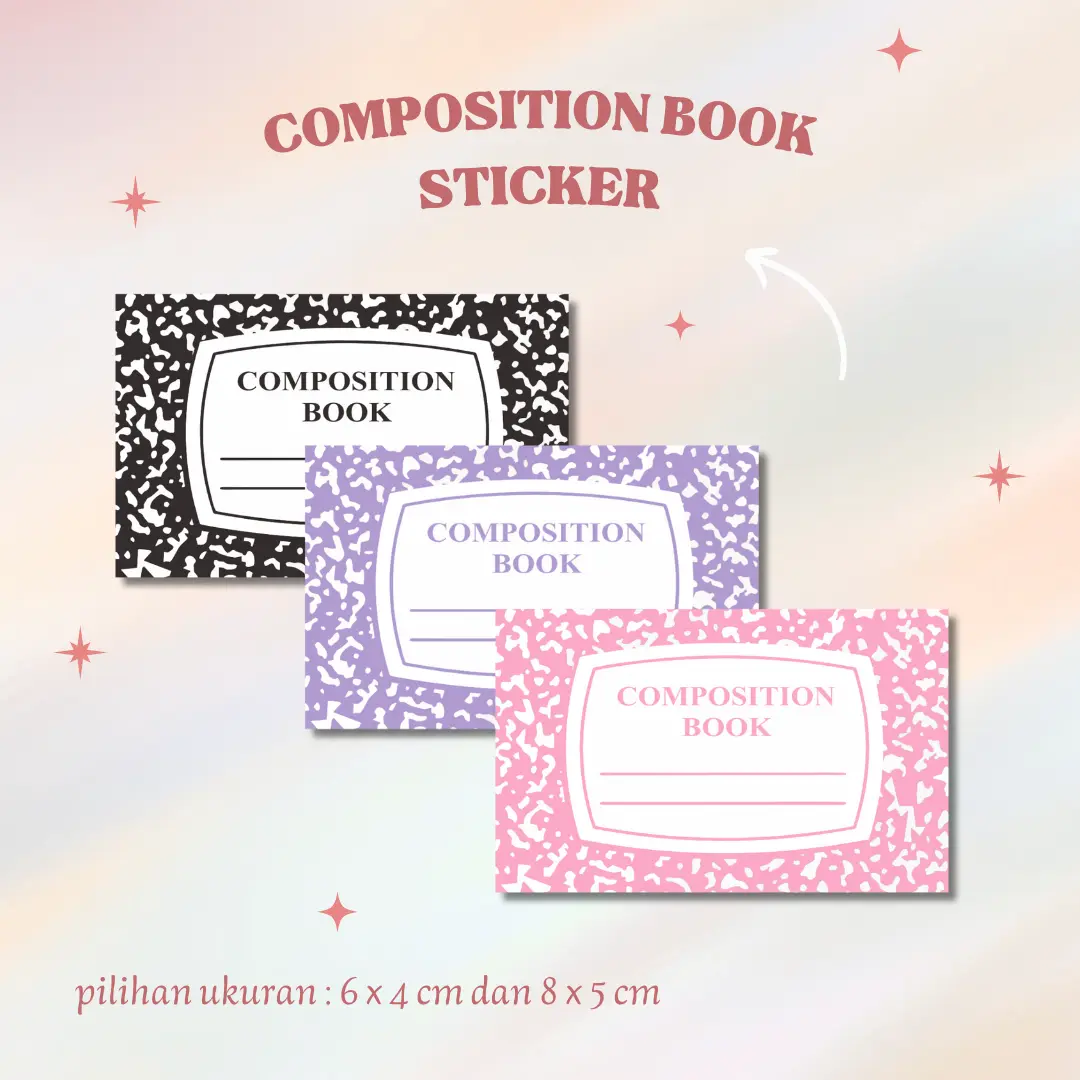 Composition Journal Sticker COMPOSITION STICKER ISI 12 || Label Buku || Stiker Nama || Aesthetic ...