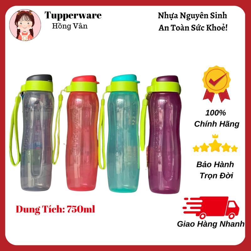 Bình Nước Eco 750ml Tupperware,  nhựa nguyên sinh, an toàn sức khoẻ, bảo hành trọn đời.