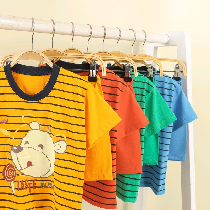 Stripi Series Setelan Tangan Pendek (3302) Fashion lucu kaosanak salur 2