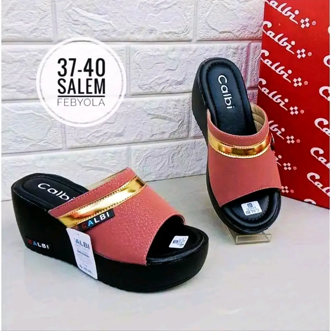 SANDAL WANITA CALBI TERBARU/SANDAL WEDGES CALBI MURAH Kasual