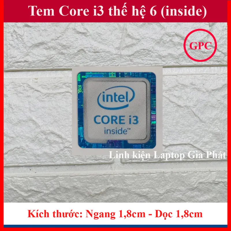 Tem Core i3 Thế Hệ 6, Tem Core i3 Thế Hệ 7 - màu Xanh 0