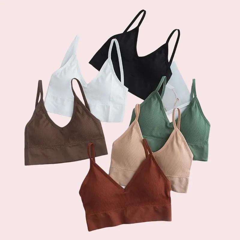 Set 3 Áo bra nữ 2 dây - áo ngực nữ hở lưng không gọng nâng ngực U36 Cotton Top Women áolácây củacongái