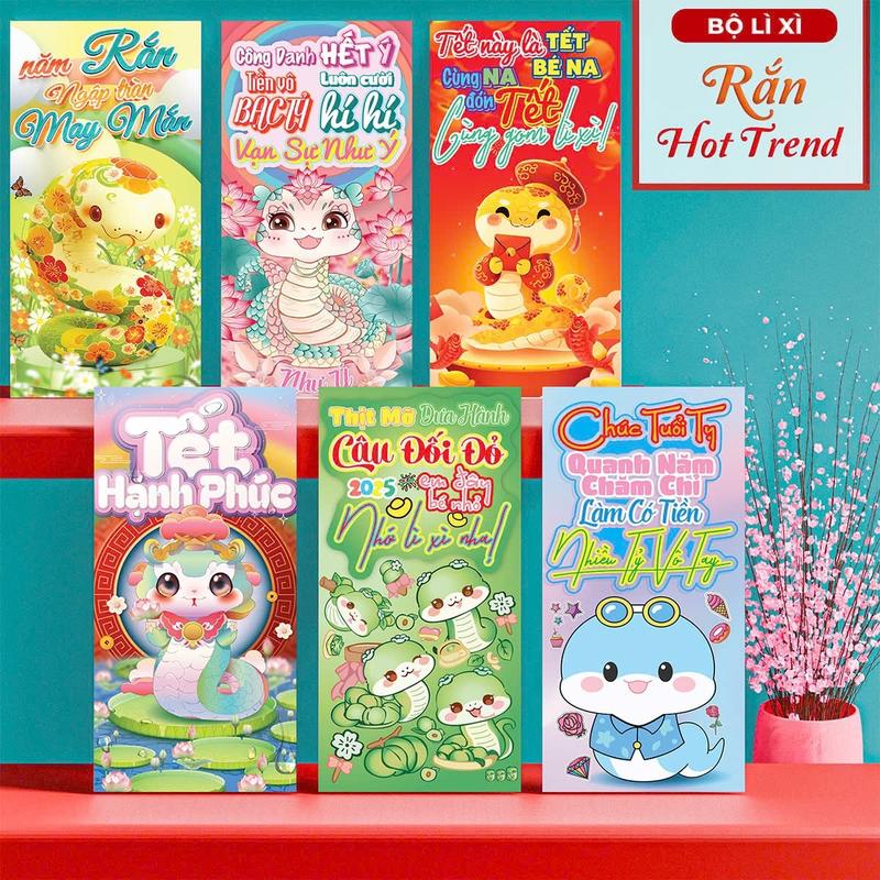 100 bao lì xì TREND năm 2025, bao lì xì tết đa dạng mẫu