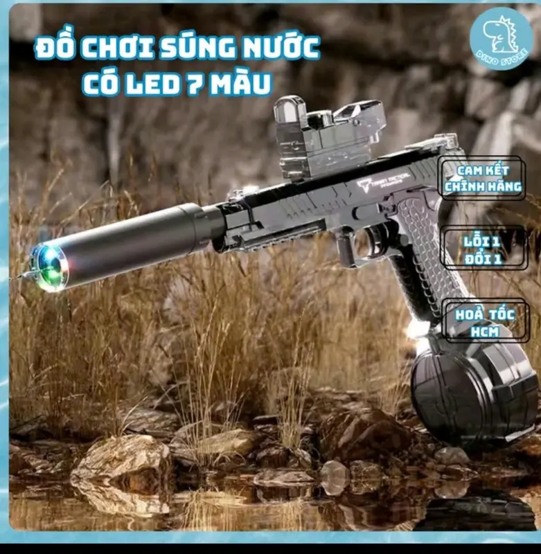 Đồ Chơi Phun Nước Áp Lực Cao UZI Đèn Hiệu ứng Tia Lửa Pin Sạc Bơm Hút Tự Động. Đồ Chơi Giải Trí Đỉnh Cao Cho Bé Toy 7