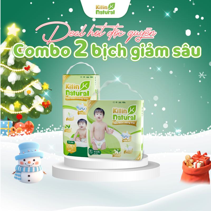 [GIẢM SÂU] -Khi mua COMBO 2 BỊCH tã bỉm Kitin Natural mỏng nhẹ, thấm hút tốt, đủ size tã dán tã quần cho bé đủ size NB/S/M/L/XL/XXL/XXXL/4XL
