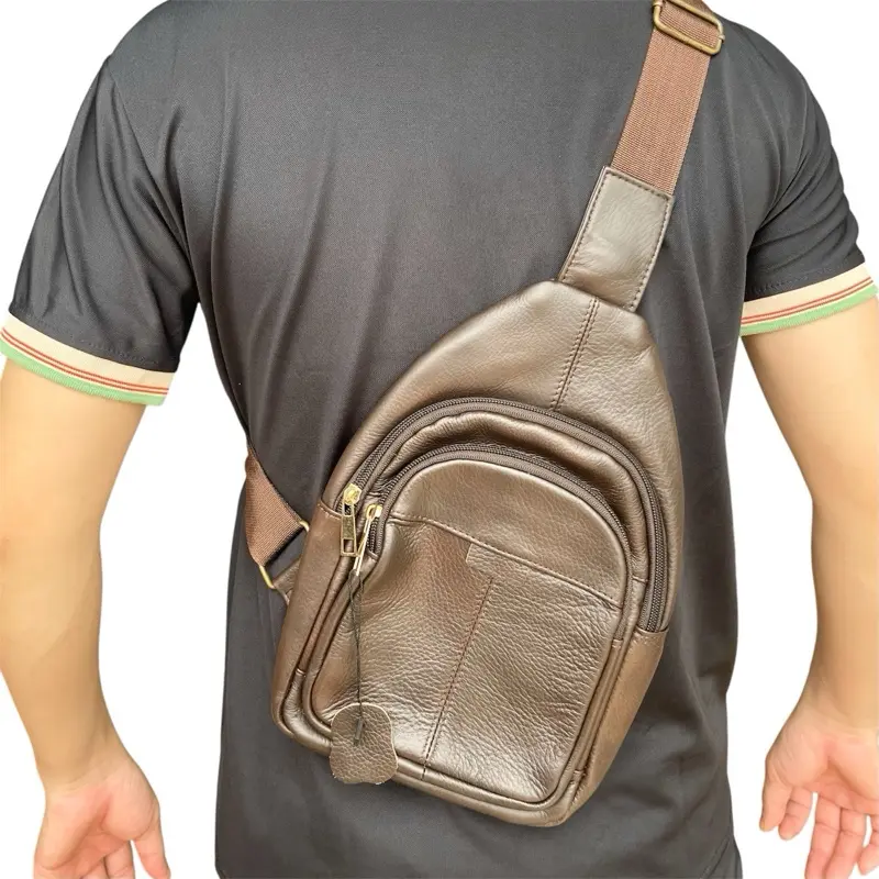 Túi đeo chéo nam da bò thật thời trang cá tính VB01- Bảo hành 2 năm 6