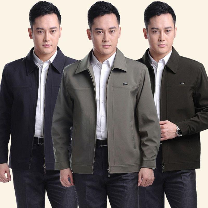 Áo khoác nam trung niên cổ bẻ lót lông dành cho ông cho bố