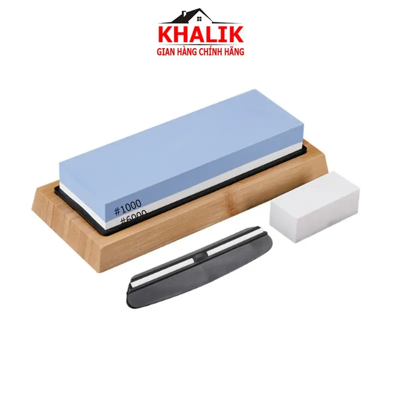 Bộ đá mài dao kéo 2 mặt KHALIK KATASIWA độ nhám mịn 1000 - 6000  loại cao cấp dành cho gia đình 0