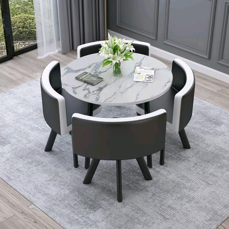 Bộ Bàn Tròn 4 Ghế Dành Cho Văn Phòng, Chung Cư, Nhà Trọ Đa Năng Tiết Kiệm Diện Tích Size Bàn 80cm 3