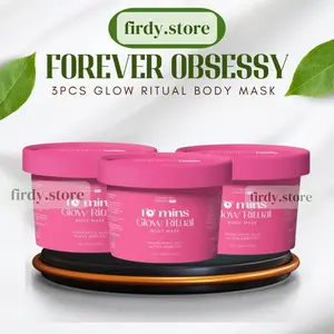FOREVER OBSESSY BUNDLING 3PCS Masker Dosting Bibit Pemutih Bleaching Badan Tone UP Instan Cerah & Wangi Glow Ritual Kulit Putih 100gram