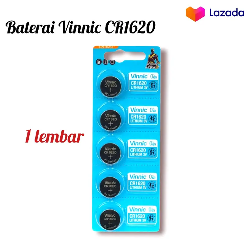 FELI WATCH STORE - Baterai CR1620 Lithium 3V Vinnic Original (1 lembar) - Battery / Batre Baterai Batu Remot Mobil CR1620 Sigra Calya Avanza Xenia Mobilio Brio Brv Jazz 0