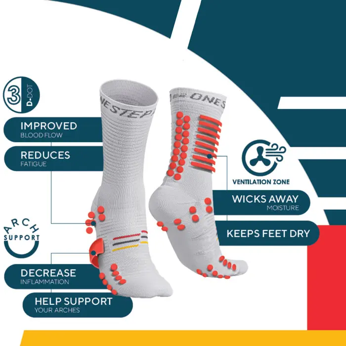 OSA Low Compression Running Socks Kaos Kaki Lari Tennis Basket Trail 2