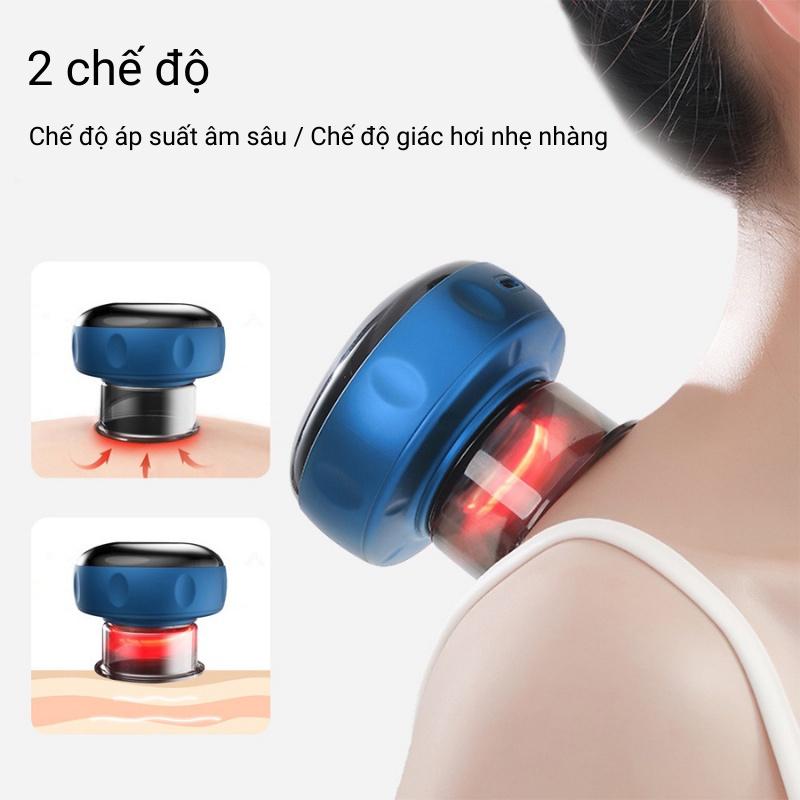 Máy Cạo Gió Giác Hơi Massage NG-122 Dùng Pin Sạc Màn Hình Led 6 Cấp Độ Hút Chân Không Hồng Ngoại Cầm Tay