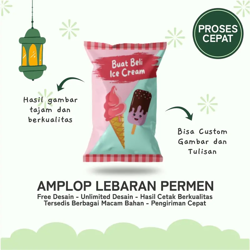 (ISI 100 PCS) Amplop THR Lebaran Idul fitri Bentuk Permen / Amplop Lebaran 2025 5