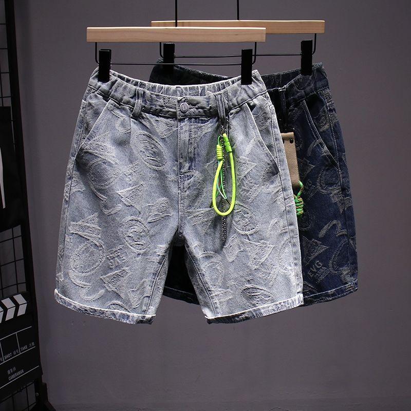 Product Introduction of Quần Soóc Denim, Xu Hướng Phong Cách Mỹ, In Cao Cấp, Dành Cho Nam Giới, Mặc Mùa Hè, Dáng Rộng Vừa Vặn, Quần Dài Đến Đầu Gối Thẳng, Với Đồ Trang Trí, Quần Soóc Cướp Biển Đẹp Trai Menswear 4