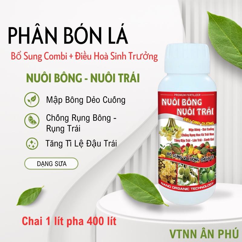  Phân Bón Lá Nuôi Bông Nuôi Trái - Bổ Sung Combi + Điều Hoà Sinh Trưởng. Giúp Dưỡng Bông - Mập Bông Nuôi Trái Tăng Tỉ Lệ Đậu Trái. 1 Chai Pha 400 Lít Phun Lá. 
