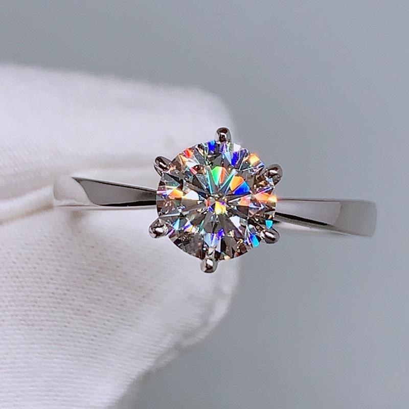 Product Introduction of Hot-selling crown classic six-claw open ring, fashionable wedding ring for women 0