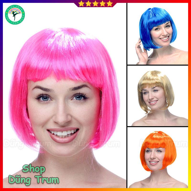 Tóc giả hóa trang kiểu Bob đủ màu sắc
