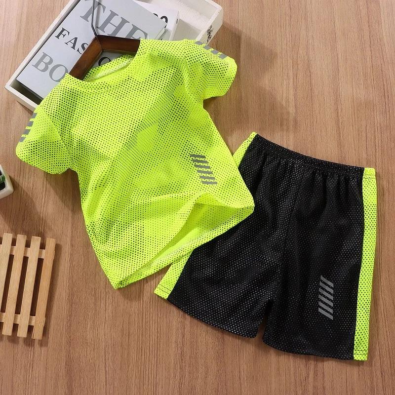 Summer Baby Girls Clothes Set Breathable Sport Football Jogging T-Shirts And Shorts 2PCS Suit Children Boy Top Bottom Tracksuits 0