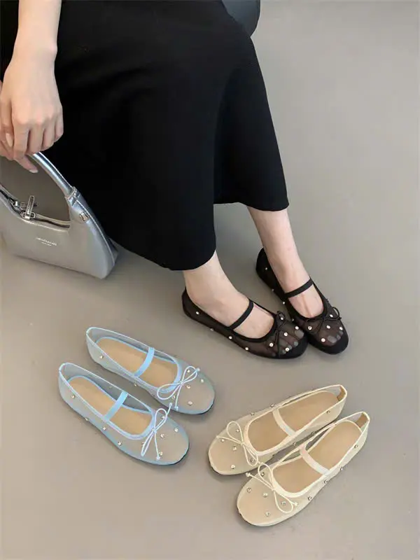 GIÀY BÚP BÊ LƯỚI NƠ ĐÍNH ĐÁ HÀNG LOẠI CAO CẤP 5