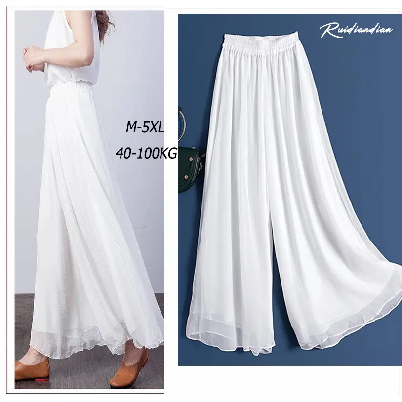 Quần Voan Mỏng Cạp Cao, Thời Trang ZANA, Quần Ống Rộng, Phong Cách Thanh Lịch, Dáng Rộng Vừa Vặn, Quần Dài Cạp Cao, Quần Ống Rộng, Có Xẻ Bên, Quần Palazzo Thường Ngày Quần Ống Rộng, Có Các Cỡ M, L, XL, 2XL, 3XL, 4XL.