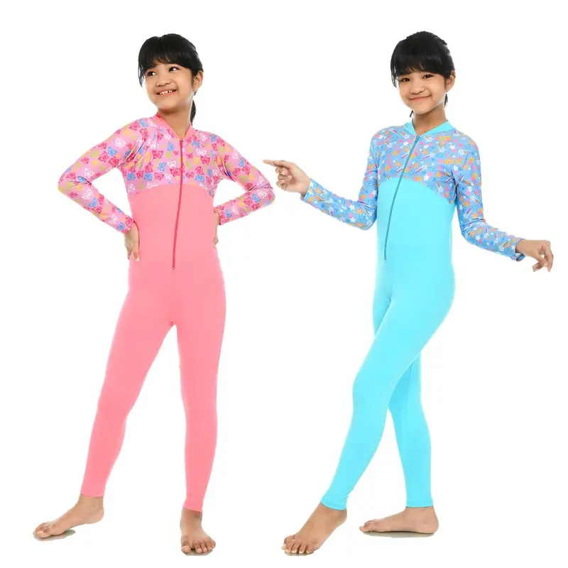 Pakaian renang anak perempuan baju renang anak perempuan diving Selam lengan panjang anak SD tanggung umur 8-14th 1