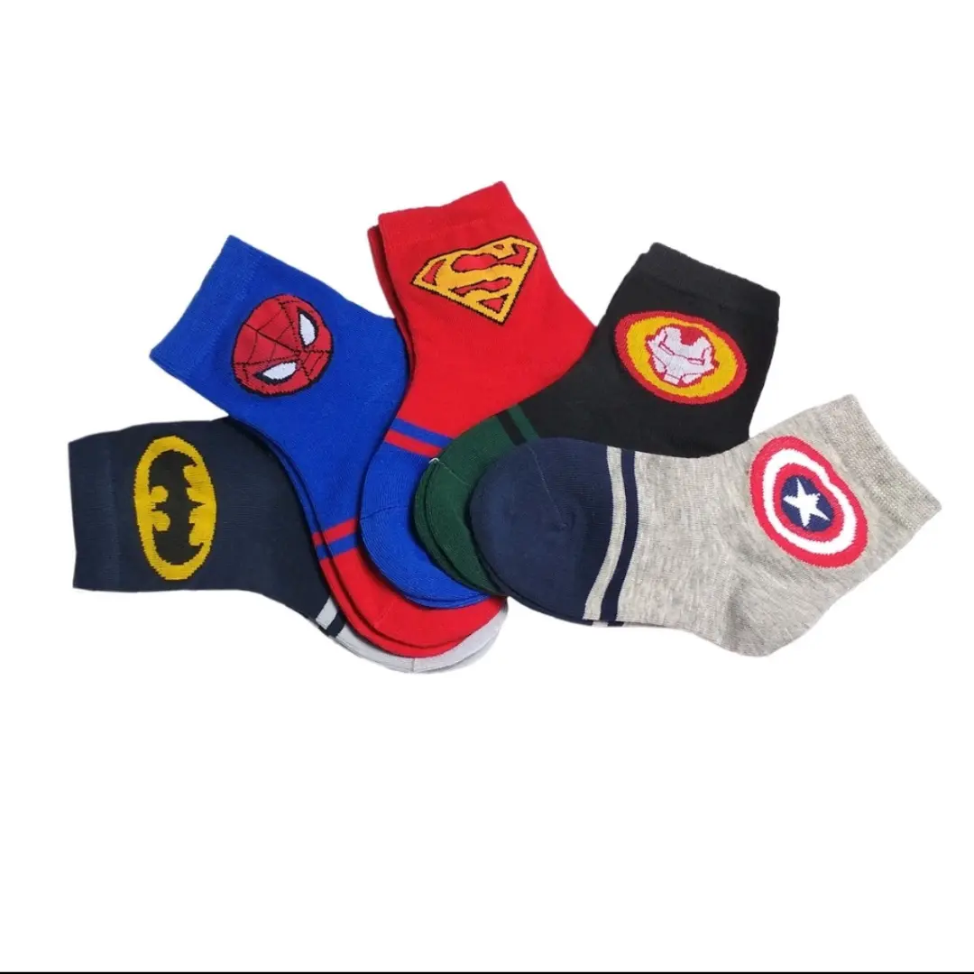 Kaos kaki Anak Laki-Laki superhero spiderman captain america-  sekolah TK SD motif - kaos kaki anak tk laki laki, kaos kaki Marvel Fashion polyster 10-11 tahun