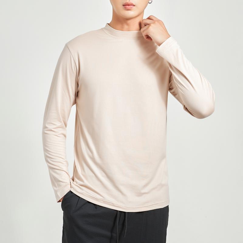 Áo Thun Tăm Giữ Nhiệt Nam Trơn ATINO L.6.7909 Form Slim Menswear Tre