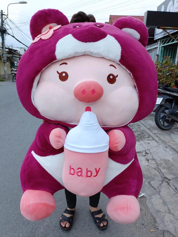 Gấu Bông Heo Cosplay Gấu Dâu Lotso Size To