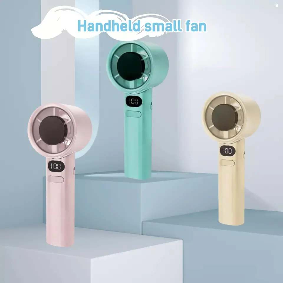 KIPAS ANGIN PORTABLE LED Mini 120 Gear Wind Digital Display Handheld Fan High Speed Rechargeable dan Pengaturan Kecepatan