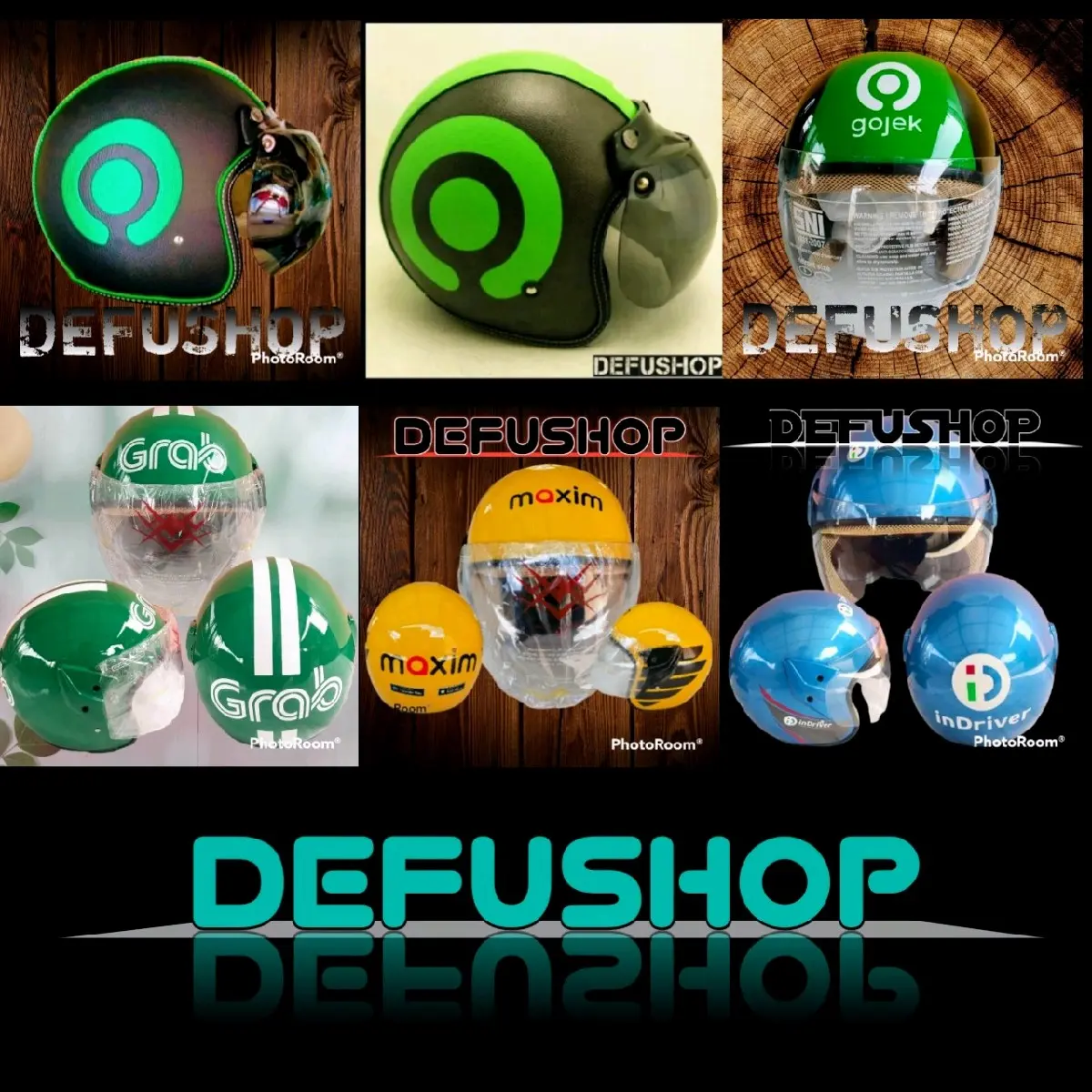 Helm driver ojol terbaru motif gojek grab Maxim Indriver berkualitas
