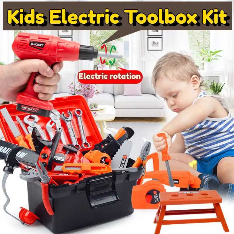 42pcs Kids Toolbox Engineer Simulation Repair Tools Pretend Toy ...
