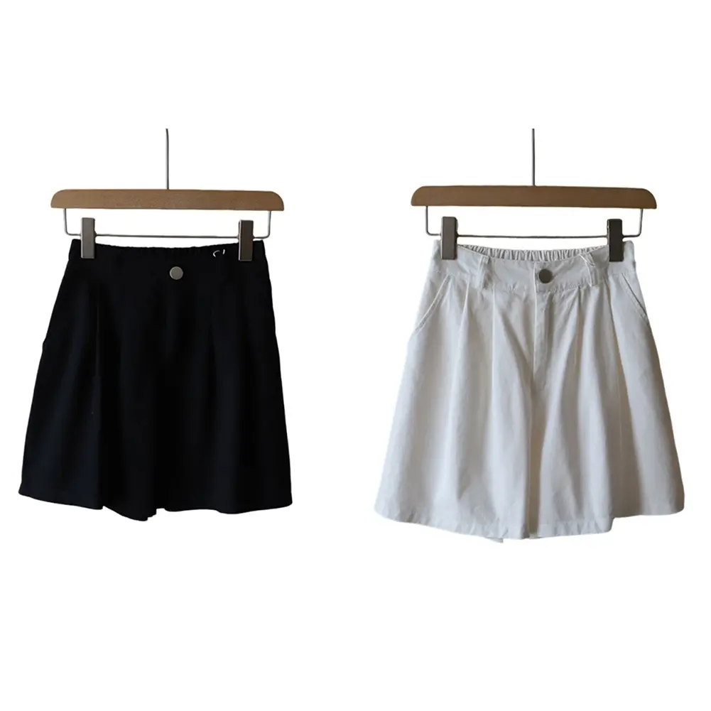 Vintage Korean High Waist Casual Shorts For Women Design A Line Wide Leg Pants
