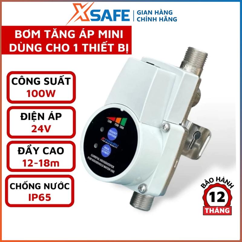 Máy bơm tăng áp Mini RYMARU RY-01TB 24V tăng áp cho máy giặt, đẩy nước lên cao vòi sen, bồn tắm