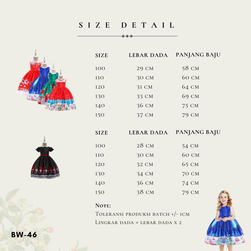 Product Introduction of [BrandedBaby] Baju Dress Natal Anak Perempuan Satin Printing Lengan Kutung Kids Fashion 0