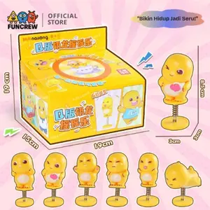 [FUNCREW Mall] Pajangan Mobil Lucu Dino Kuning Nailong Tuing-Tuing – Mainan Goyang Spring Viral