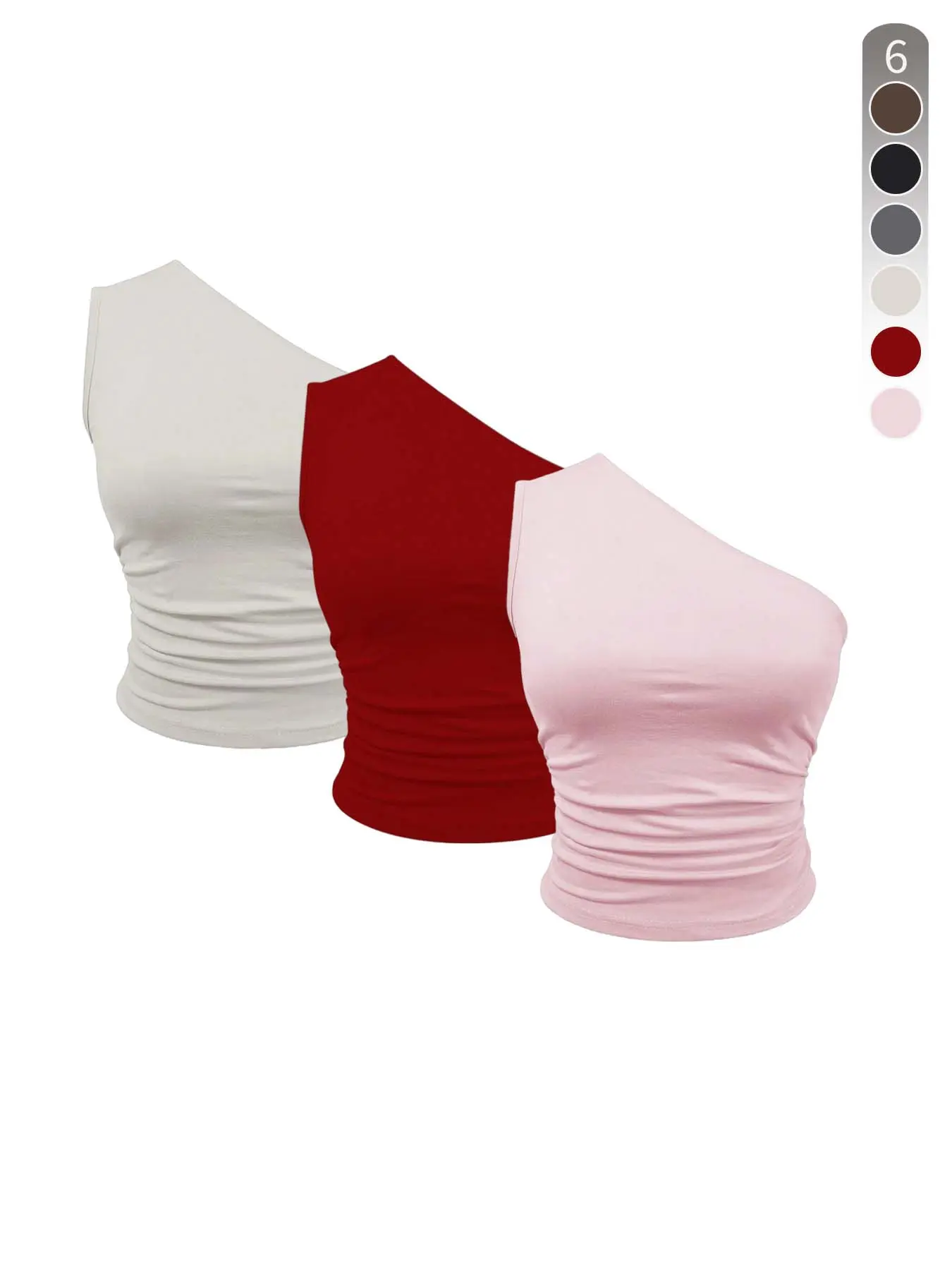 Women's Solid Color One Shoulder Tank Top, Casual Comfy Sleeveless Top for Summer, Ladies Clothes for Daily Wear