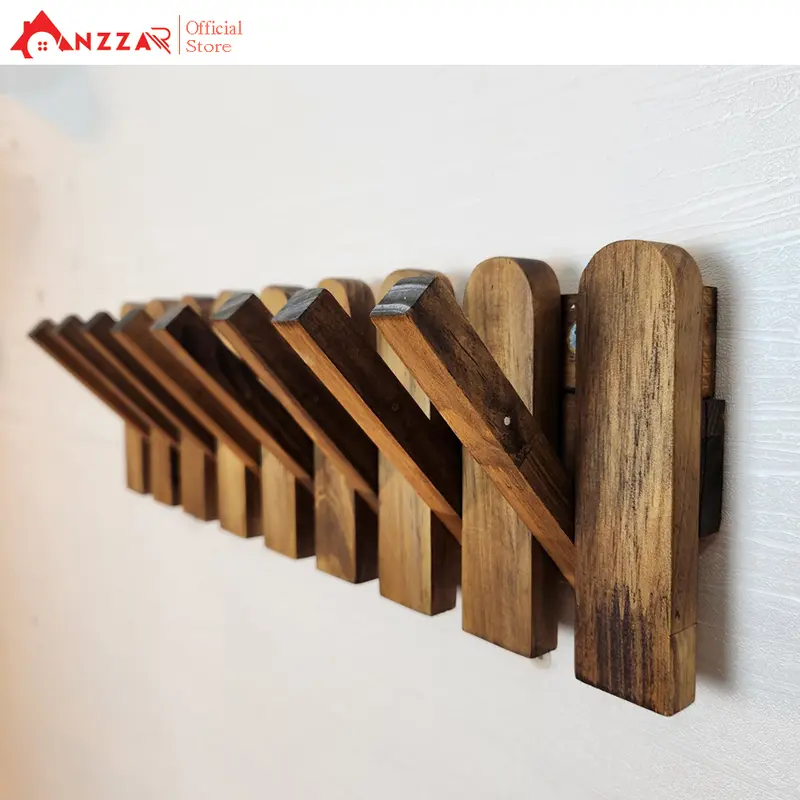 Móc gỗ treo tường Anzzar, móc treo quần áo, phụ kiện, giá gỗ treo quần áo-MT05 Decor Decor Phòng Trang Trí Nhà 1