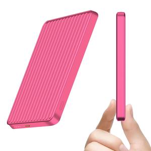 ポータブルモバイルバッテリー 5000mAh ミニ磁気充電器 Power Bank 充電ケーブル内蔵、旅行用充電器 Apple Watch/iPhone/スマホ用外部バッテリーパック