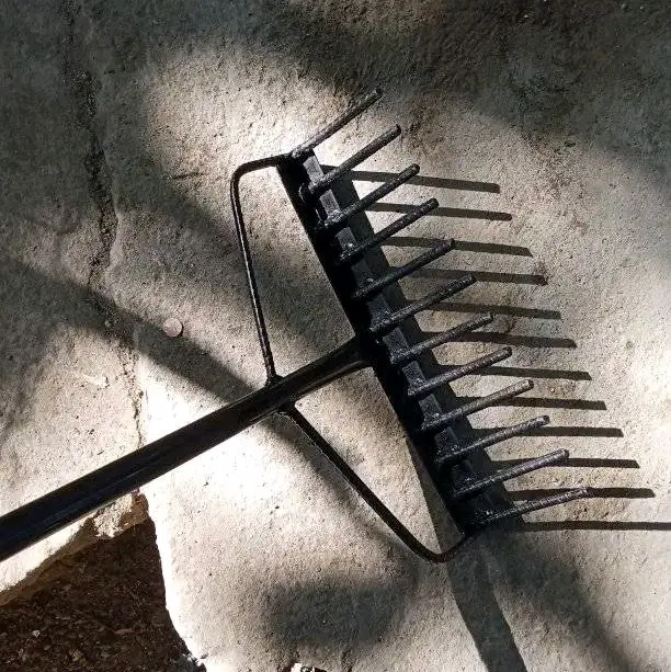 kalaykay o garden rake heavy duty 12tooth 4ft long 13inch head