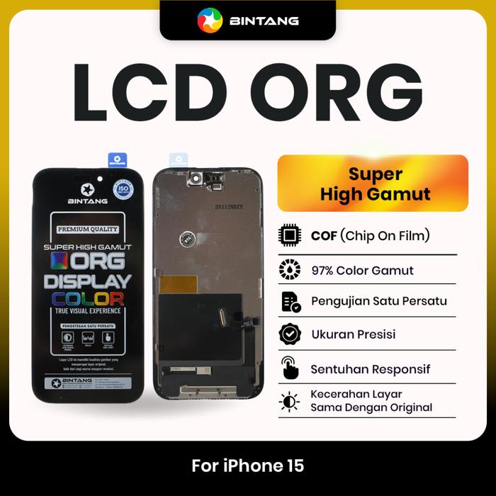 Gambar BINTANG ORIGINAL LCD Fullset Touchscreen ORG COF For IPHONE 15 dari Bintang Official Store Kota Tangerang Tokopedia