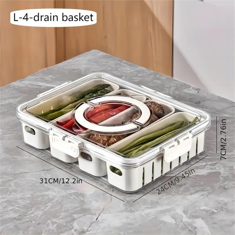 Clear Food Storage Box, 1 Count Modern Durable Food Storage Container with Lid, Food Storage Organizer for Home Kitchen 5