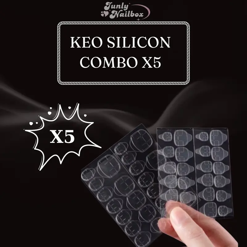 Combo 5 miếng ke dán nail 24 miếng, keo chai mini dán nailbox Women Nữ 0