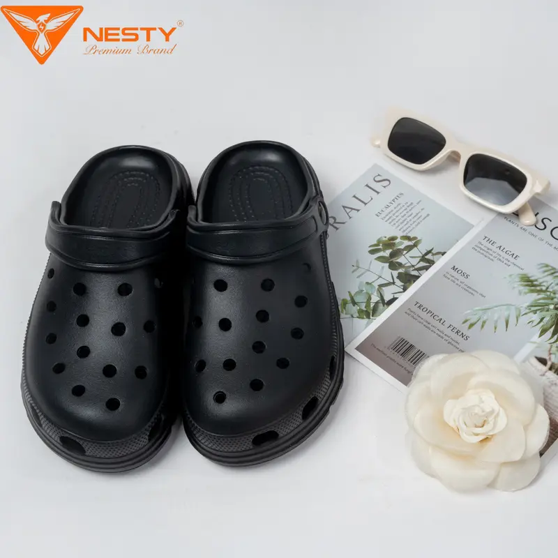 [Tặng Charm Ngẫu Nhiên] - NE01 - Dép Sục Nam Nữ NESTY Kiểu Dáng Basic Chống Trượt Đế Bằng Cao Su 1