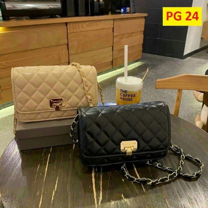 Túi xách nữ CNK ô trám dáng ngang 20 cm