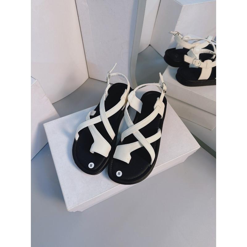 Dép Sandan Dây Che Ngón Chân Cái Quai Dây Chéo 2 Màu Đế Mềm - Moon shose - DéP, Shoes Quai Chéo nữ 1