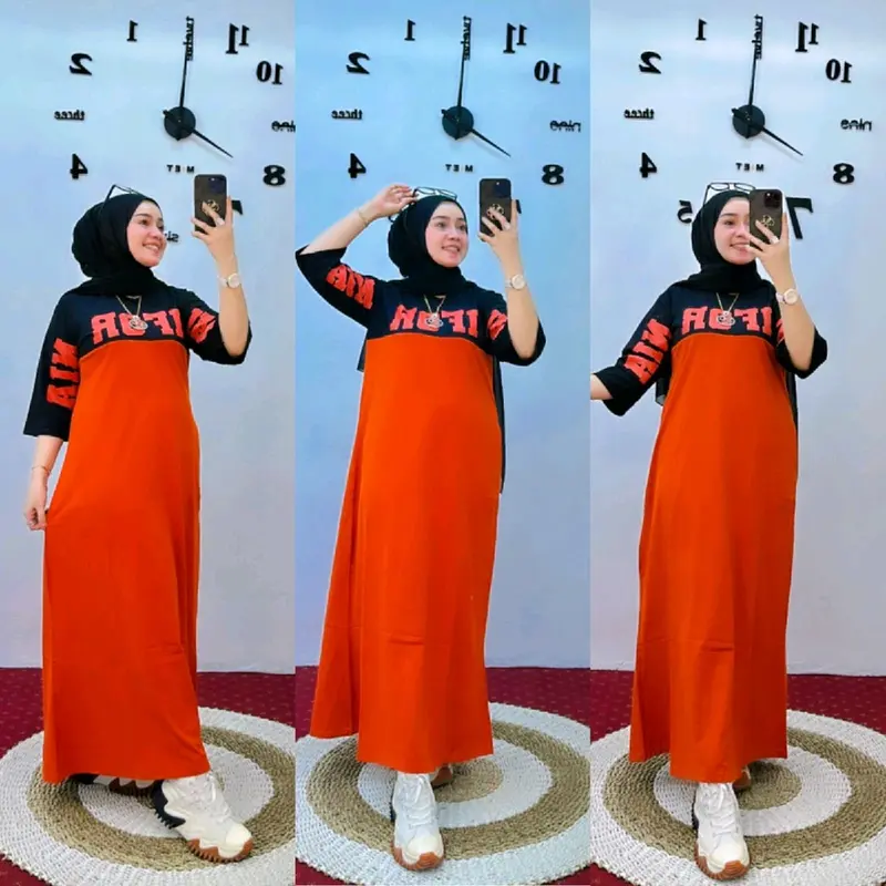 gamis combad viral California mix hitam  by nabil 5