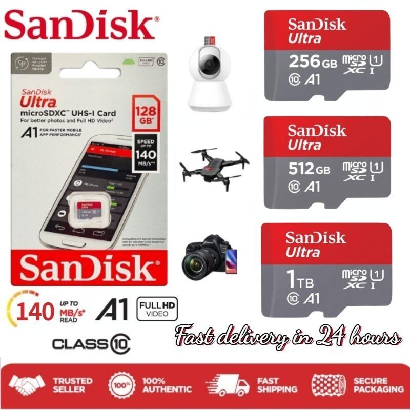 SanDisk Ultra Memory card - USH-1 microSD Card 128GB 256GB 512GB ...